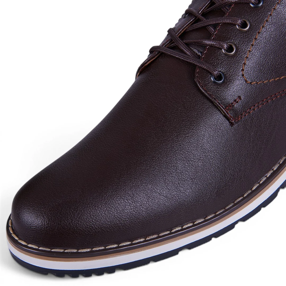ZAPATO CASUAL LISO CON COSTURA VISIBLE CAFÉ 36530 - Image 6