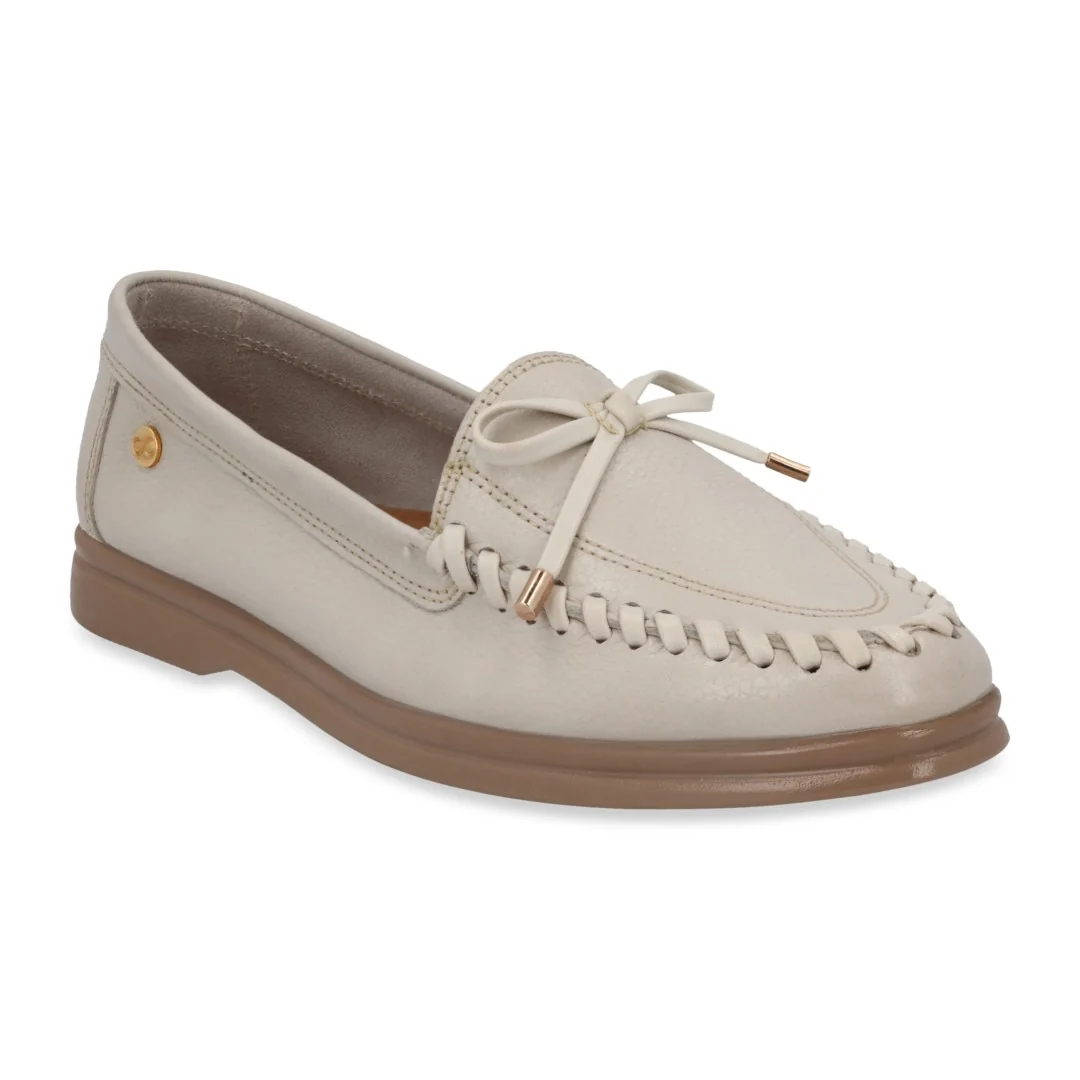 ZAPATO DE PISO HUESO CON TEJIDO ARTESANAL 75294