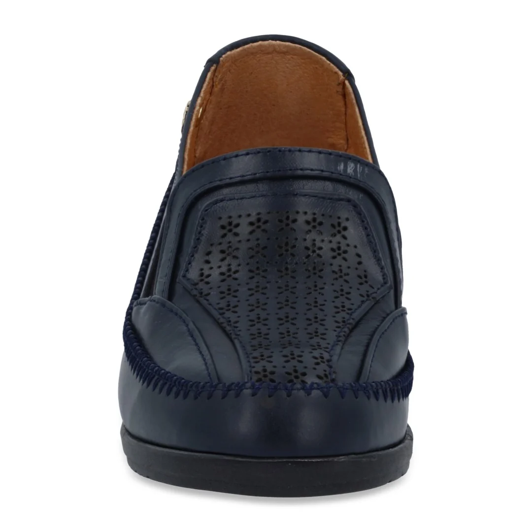 ZAPATO DE PISO MARINO DE PIEL CON DETALLE LÁSER 64476 - Image 3