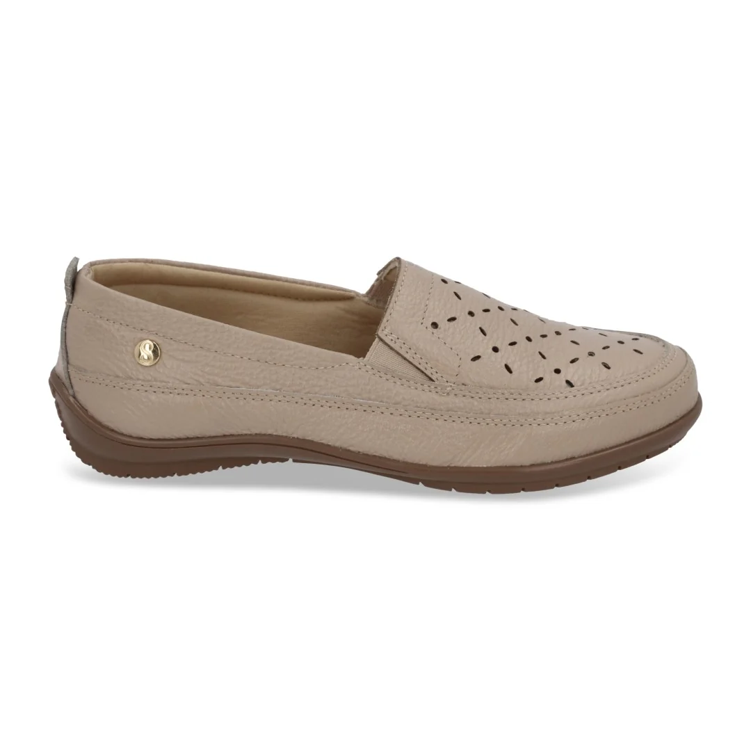 ZAPATO DE PISO MUJER BEIGE CORTE LÁSER 09448 - Image 2