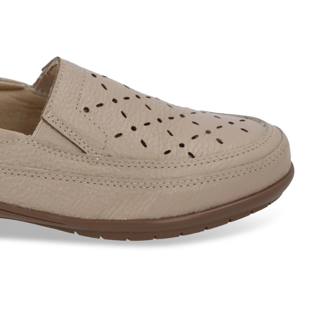 ZAPATO DE PISO MUJER BEIGE CORTE LÁSER 09448 - Image 6