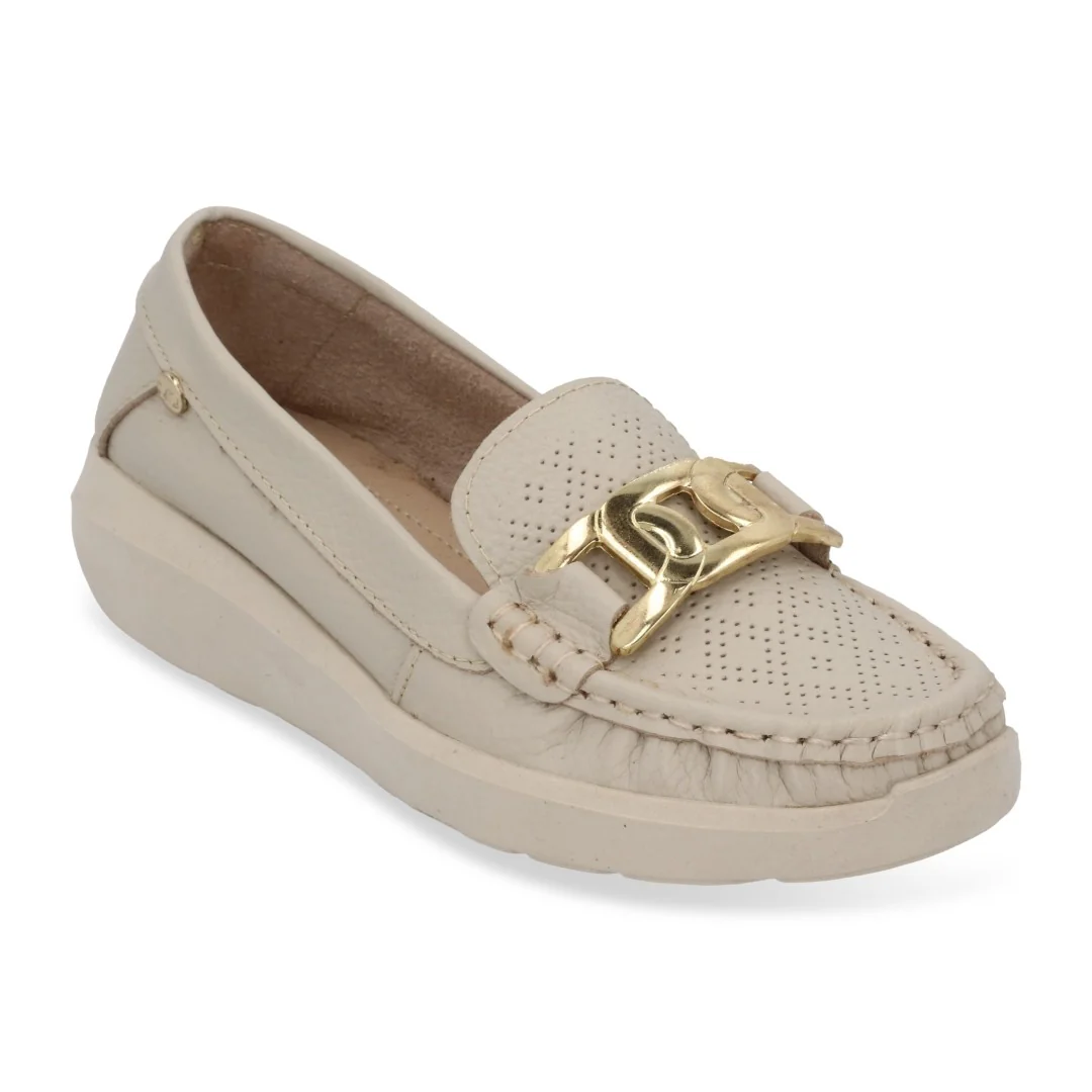ZAPATO DE PISO MUJER IVORY CON HERRAJE 00026