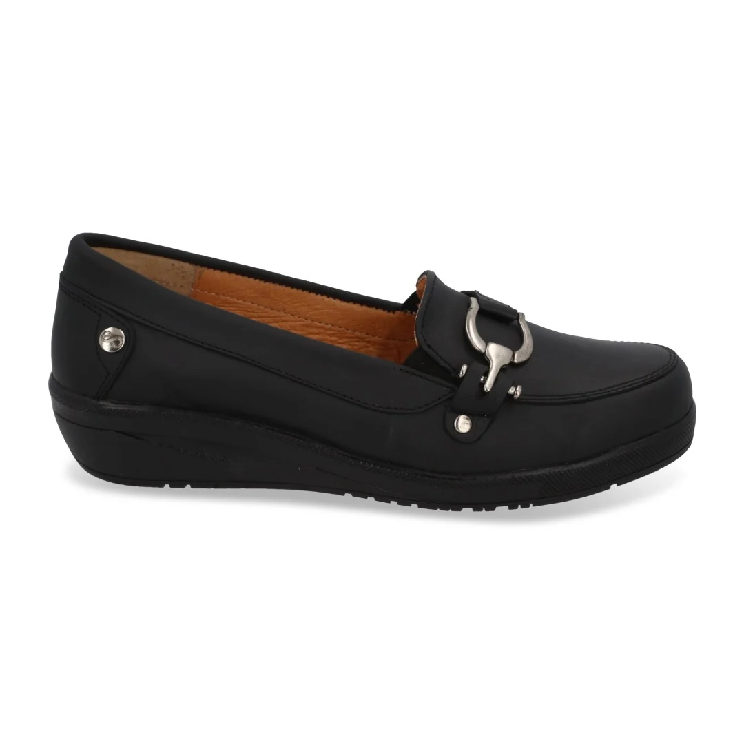 ZAPATO DE PISO MUJER NEGRO CON HERRAJE 24025 - Image 2