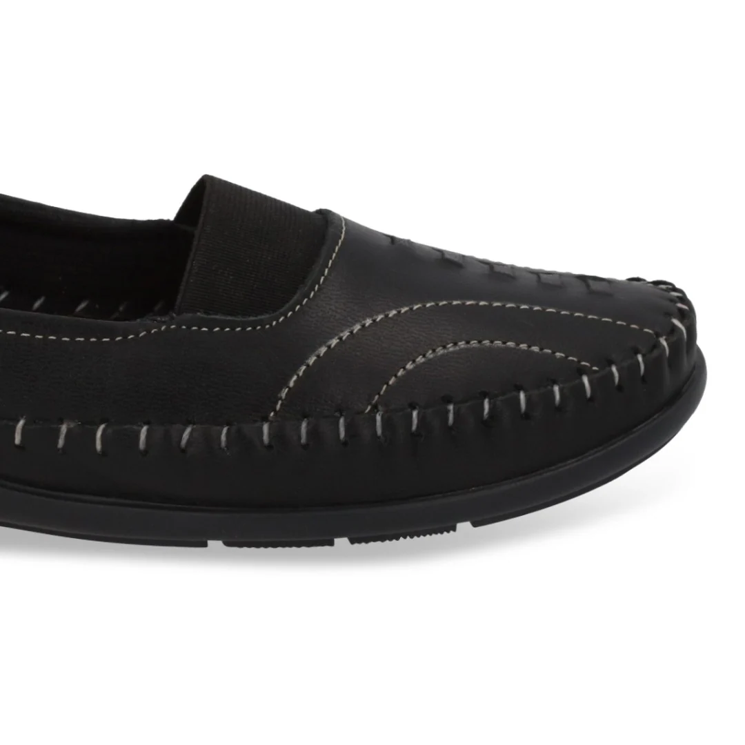 ZAPATO DE PISO MUJER NEGRO CORTE DE PIEL CON ELÁSTICO 44359 - Image 6