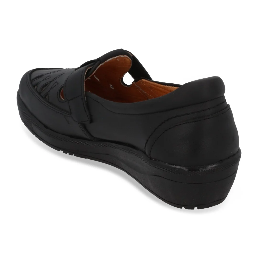 ZAPATO DE PISO MUJER NEGRO DE PIEL CON CONTACTEL 24026 - Image 3