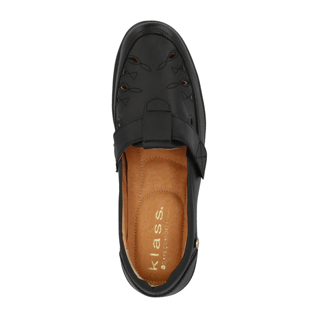 ZAPATO DE PISO MUJER NEGRO DE PIEL CON CONTACTEL 24026 - Image 5