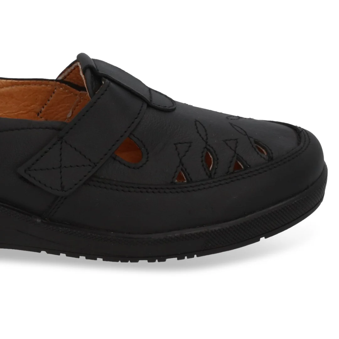 ZAPATO DE PISO MUJER NEGRO DE PIEL CON CONTACTEL 24026 - Image 6