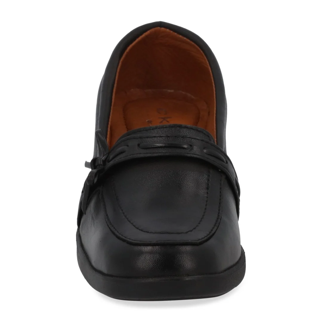 ZAPATO DE PISO MUJER NEGRO DE PIEL CON MOÑO 03547 - Image 4