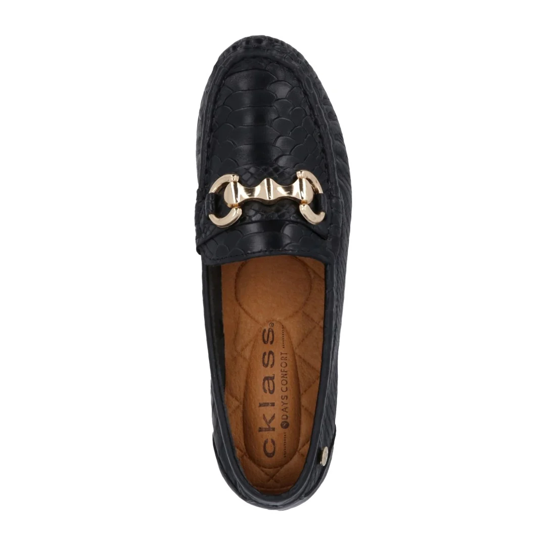 ZAPATO DE PISO NEGRO DE PIEL CON HERRAJE 04145 - Image 5