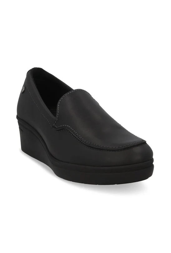 ZAPATO DE PLATAFORMA CORRIDA NEGRO DE PIEL 41032