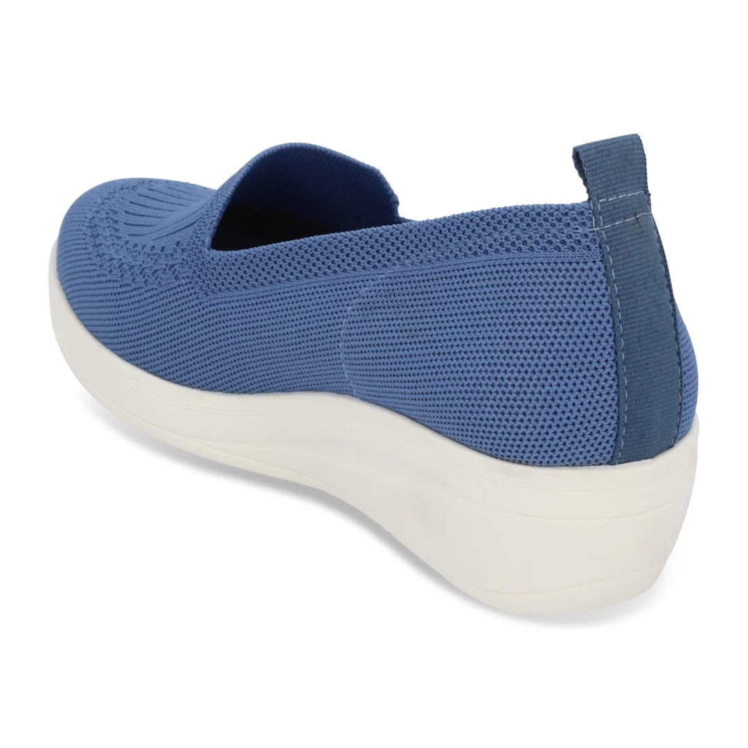ZAPATO DE PLATAFORMA MUJER CORRIDA AZUL TEXTIL 03915 - Image 3