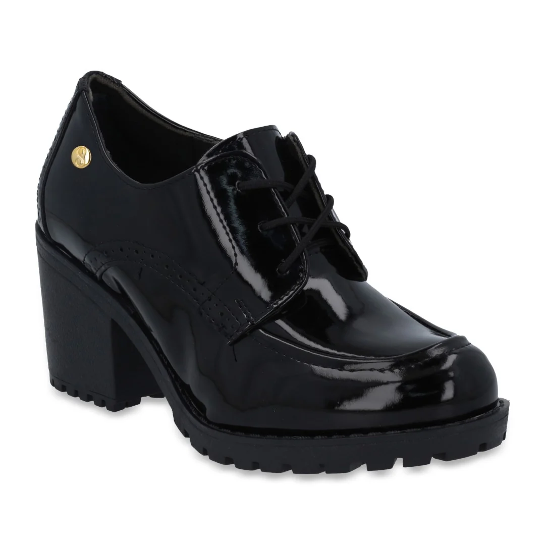 ZAPATO DE TACÓN NEGRO CON CINTAS 35535