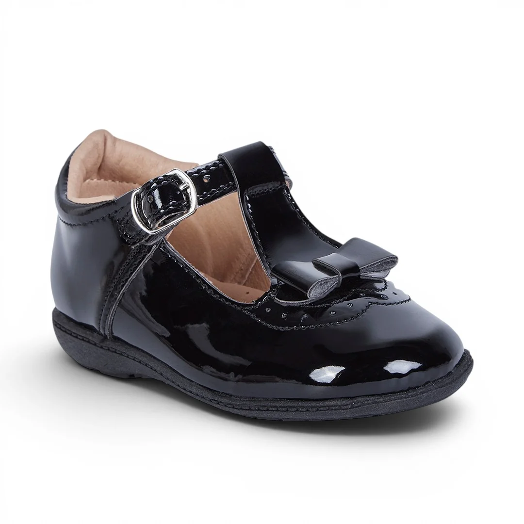 ZAPATO NIÑA CHAROL CORREA HEBILLA NEGRO 17407